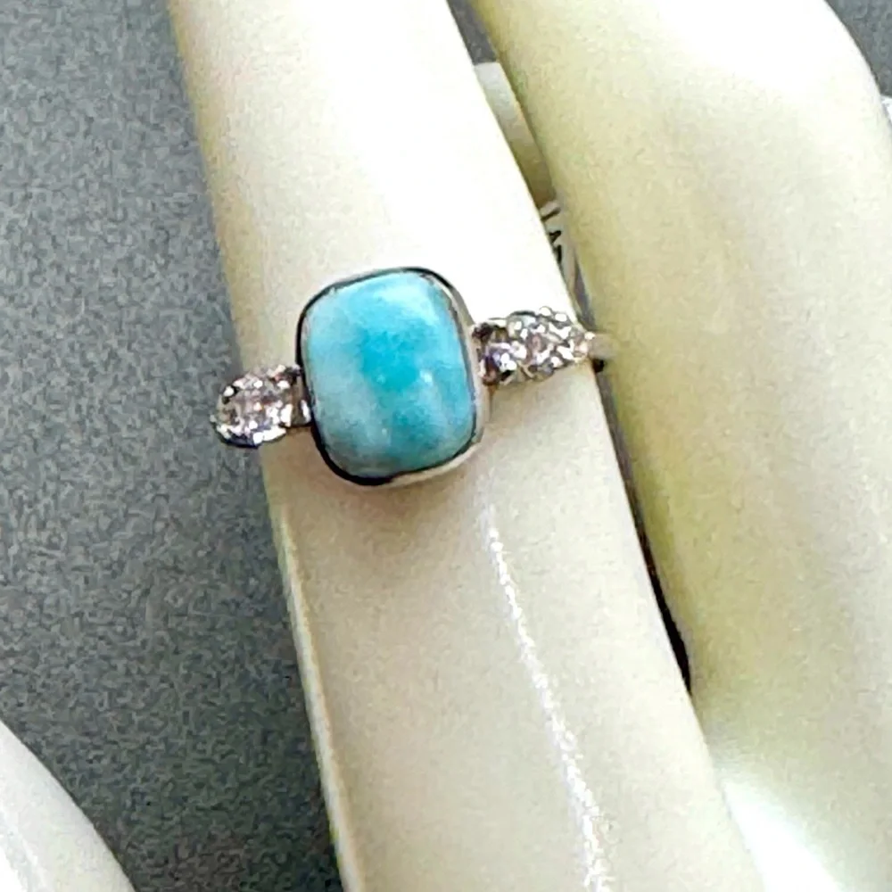 NEW Blue Larimar Elegant stone set in sterling silver